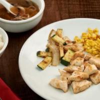 Kid's Chicken · Chicken breast and mushrooms with butter and sesame seeds.