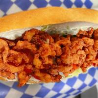 Clam Po-Boy · Fried New England clam strips (homemade tartar sauce, lettuce and tomato).