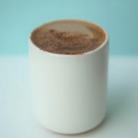 Mayan Mocha · Drinking Chocolate, Cinnamon, Nutmeg, Brown Sugar, Ancho Chile, Espresso, Your Choice of milk
