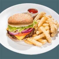 Cheeseburger Combo · Includes burger, fries, and choice of soft drink.