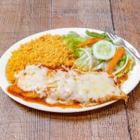 #14. Burrito Grande · Covered with cheese and special salsa served with rice, salad and your choice of meat: chick...