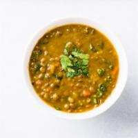 Kale & Lentil Soup · Kale, French lentil, carrots, celery, and selection of herb.