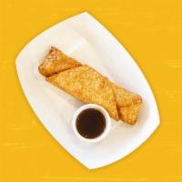 Chicken Eggroll (1 Eggroll) · Chicken & veggies in a delicious, edible wonton sleeping bag. Comes with a side of gyoza sau...