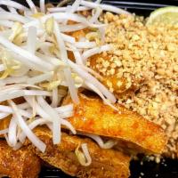 T16. Pad Thai · Choice of shrimp, beef, chicken or tofu, rice noodles, sauteed with rice noodles, egg, dry t...