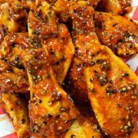 20 Wingz! · Twenty wings tossed in your favorite sauce (or dust) with your choice of ranch or blue chees...