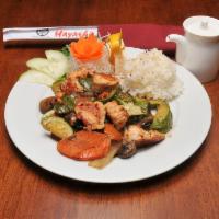 Hibachi Chicken · Careful selections of white meat, combined with the right choice of vegetables cooked to per...