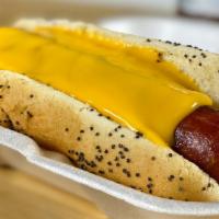 Cheddar Dog · Our Chicago dog with cheddar cheese and your choice of toppings.