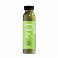 Bright+Boost · Apple, Grapefruit, Collards, Kale, Spinach, Ginger. 100 cal