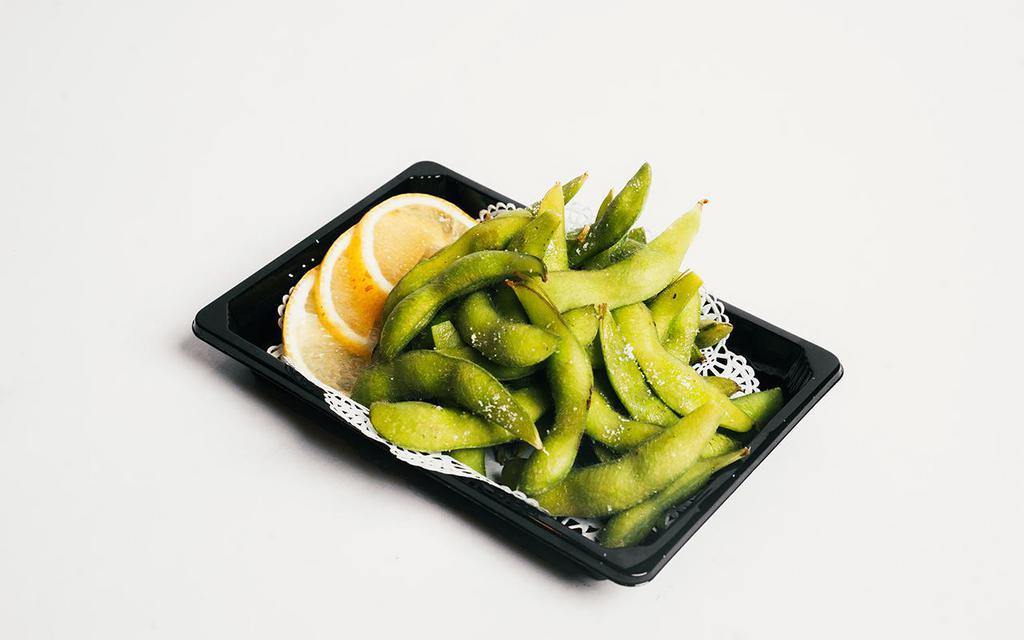 Garlic Edamame · Young soybeans sauteed with minced garlic and garlic butter.