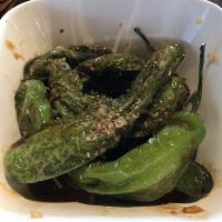 Shishito Peppers · Flash fried Japanese peppers.