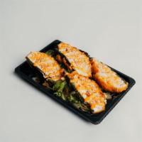 4 Piece Jalapeno Peppers · Deep fried jalapeno stuffed with cream cheese and crab salad topped with spicy may, unagi sa...