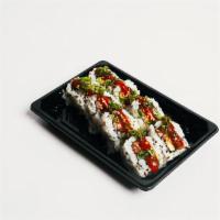 Spicy Salmon Roll · Spicy salmon cucumber and green onion.