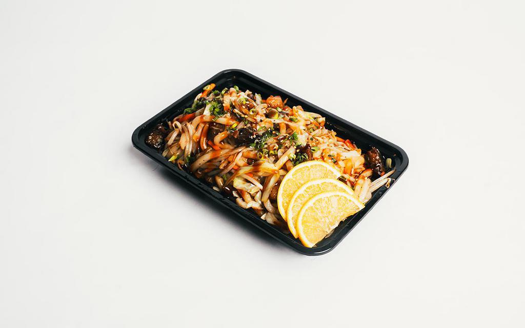 Yaki Udon · Stir-fried udon noodles with bean sprouts, cabbage and carrots. Tossed with house yaki udon sauce.