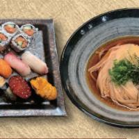 Premium Omakase Nigiri Set · 8 pieces of Nigiri (Bluefin Tuna, Bluefin Toro, Salmon, Kanpachi, Unagi, Scallop, Ikura, Uni...