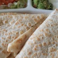 Quesadillas with Cheese · Add chips and salsa is complimentary for an additional charge.