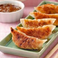 Chicken & Pork Gyoza (dumplings) · 5 pcs: organic chicken & lean pork, cabbage, springs onions, baked crisp with avocado oil. S...