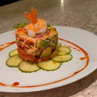 Avocado Kani Salad · Mixed imitation crab, diced avocado, and masago with Japanese mayo.