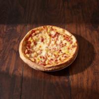 Hawaiian Pizza · Tomato sauce, ham, pineapple and mozzarella.