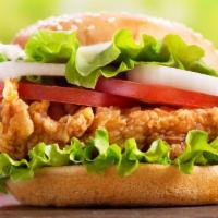 Chicken Burger with Side and Drink · 