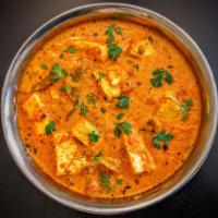 Shahi Paneer Curry · Homemade cheese in a thick gravy made up of cream, onion, tomatoes and spices.