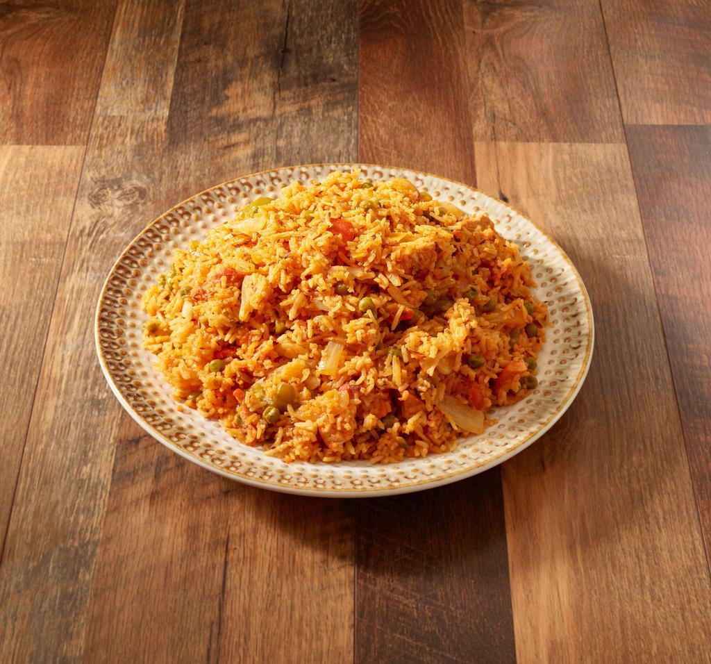 Chicken Biryani · Punjabi styled curried mix vegetables & chicken kebab with basmati rice(NOT A HYDERABADI BIRYANI)