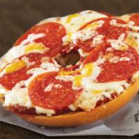 Pepperoni Melt · bagel of your choice, pizza sauce, pepperoni, melted cheese