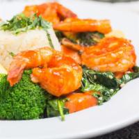 Camarones al Gusto · Sautéed jumbo shrimp with your choice of al mojo, diablo, or chipotle and served over a bed ...