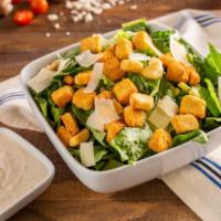 Classic Caesar Salad · Romaine, croutons, shaved Parmesan and Caesar dressing.