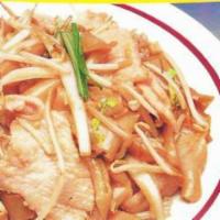 46. Chicken Chow Fun · Stir fried vegetables and noodles.