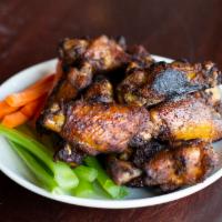Roasted Wings · Served with carrot & celery sticks and your choice of ranch or blue cheese.