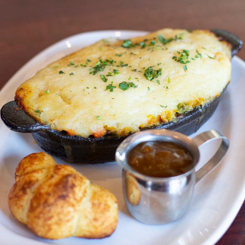 Shepherd's Pie · Fresh ground beef, sweet buttered corn, mashed potatoes and a side of brown gravy