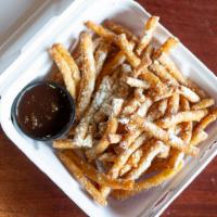 Funnel Cake Fries - FM Style · Dusted with powdered sugar & chocolate dipping sauce