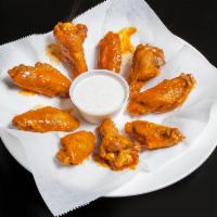Chicken Wings ·  Cooked wing of a chicken coated in sauce or seasoning.