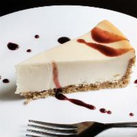 Cheesecake · Old-fashioned New York cheesecake, served with raspberry sauce.