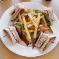 Turkey Newport Club · Complete with bacon, lettuce, tomato and mayo. Served on Toast. 