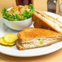 Grilled Cheese with Tuna Salad · A classic grilled cheese with American Cheese, Creamy Tuna Salad, and White Bread; grilled t...