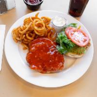 Buffalo Chicken Sandwich · Breaded and juicy fried chicken breast Buffalo style served with crisp lettuce, tomato, and ...