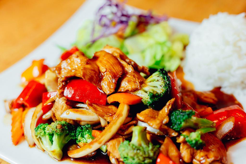 Chicken Teriyaki · Mixed vegetables​ and chicken served with steamed rice. 