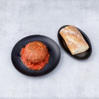 Stuffed Meatball · Beef, breadcrumb, Romano cheese, stuffed with ricotta and mozzarella and baked with tomato s...