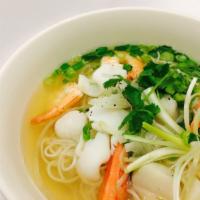 Seafood Noodle Soup - Pho Do Bien · Shrimps, squids, fish balls and imitation crab. Fresh rice noodle, beef, or chicken broth, s...