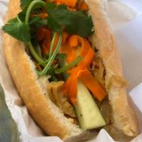 Vegetarian Sandwiches - Banh Mi Chay · Fresh French bread with stir-fried vegetable and tofu. Vegetarian.