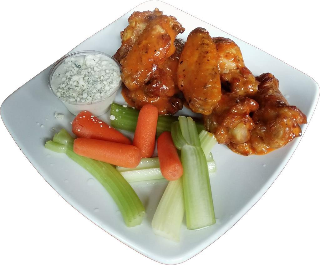 Smoked Chicken Wings · 1/2 lb. of house-smoked chicken with celery and bleu cheese or ranch. Served with your choice sauce habanero BBQ, traditional Buffalo, sweet chili, savory BBQ, chef special.