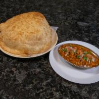 Chole Bhatura · Garbanzo masala served with deep fried wheat bread.