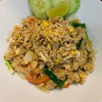 SP4. Crab Fried Rice · Made with real crab meat, egg, onion, peas and carrot.
