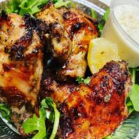 OVEN ROASTED CHICKEN WING ( Dry )  · Wings come with the size of your choice blue cheese or ranch dressing  