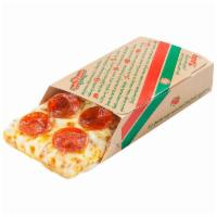 Pepperoni Regular Slice · 1/2 lb. regular slice of our famous pan-style pizza. Includes zesty pizza sauce, Wisconsin m...