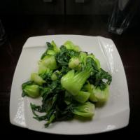131. Sauteed Shanghai Bok Choy · Served with rice.
