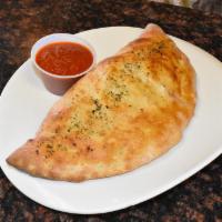 Cheese Calzone · Blend of mozzarella and ricotta cheeses. Served with sauce.
