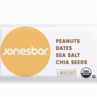 Jones Peanut Butter Bar · Four Ingredients: Organic Dates, Peanuts, Chia Seeds, Himalayan Pink Sea Salt