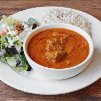 Lamb Potato Curry Friday Special · Tender lamb cubes cooked with baby potatoes in a special afghan curry sauce.Served with sala...